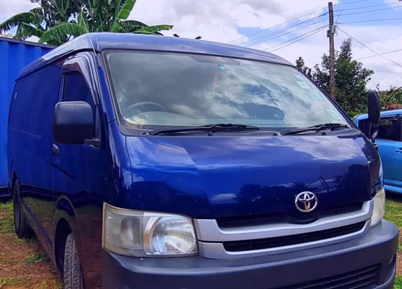 Blue shop hiace van